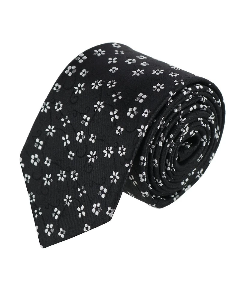 Trafalgar Big & Tall Tudor Daisy and Vine Silk Business Necktie