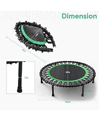 Zenova Rebounder Trampoline for Adults with Bungee Cords, Portable Fitness Exercise Mini Trampoline Without Handle