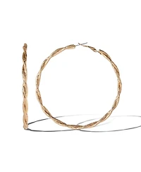 Jessica Simpson Light Gold Twist Hoop Earrings