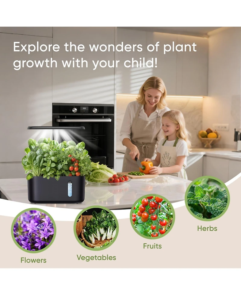 SonicGrace Indoor Hydroponic Growing System with Led Grow Light