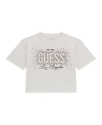 Guess Big Girls Short Sleeve with Rhinestone Logo T-Shirt