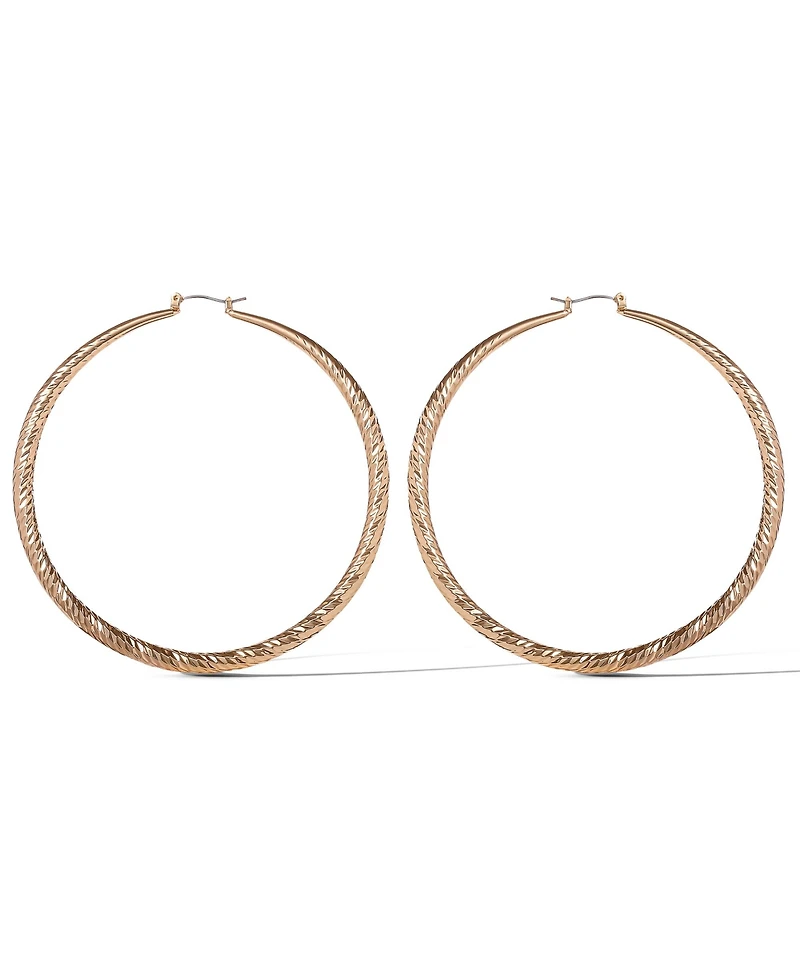 Jessica Simpson Wide Textured Hoop Earrings