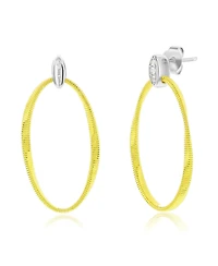 Suzy Levian Golden Helix Sterling Silver & Cubic Zirconia Oval Drop Earrings