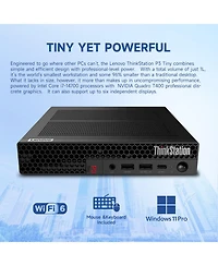 Lenovo ThinkStation P3 Business Workstation Desktop Intel Core i7 14700 16GB Ram Nvidia Quadro T400 512GB Ssd Storage Windows 11 Pro - Black
