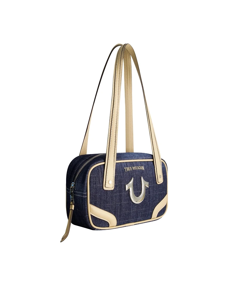 True Religion Small Denim Bowling Satchel