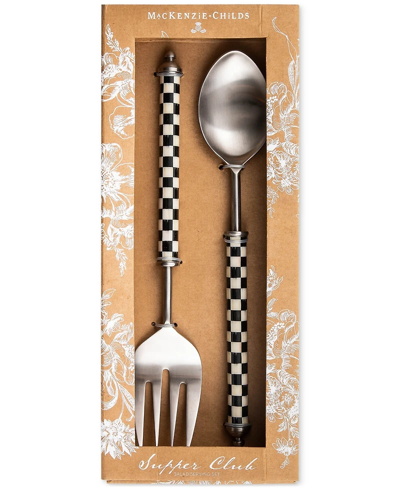 Mackenzie-Childs Courtly Check Supper Club Salad Serving Set