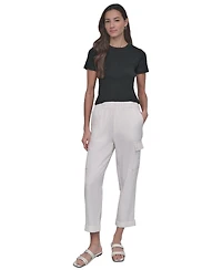 Dkny Jeans Women's Mid Rise Relaxed Pull-On Cargo Pants