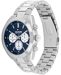 Tommy Hilfiger Men's Chronograph Silver Tone Stainless Steel Bracelet Watch, 40mm