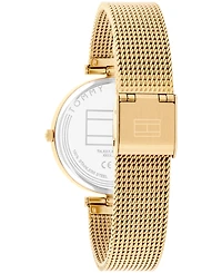 Tommy Hilfiger Women's Quartz Gold Tone Stainless Steel Mesh Bracelet Watch, 34mm