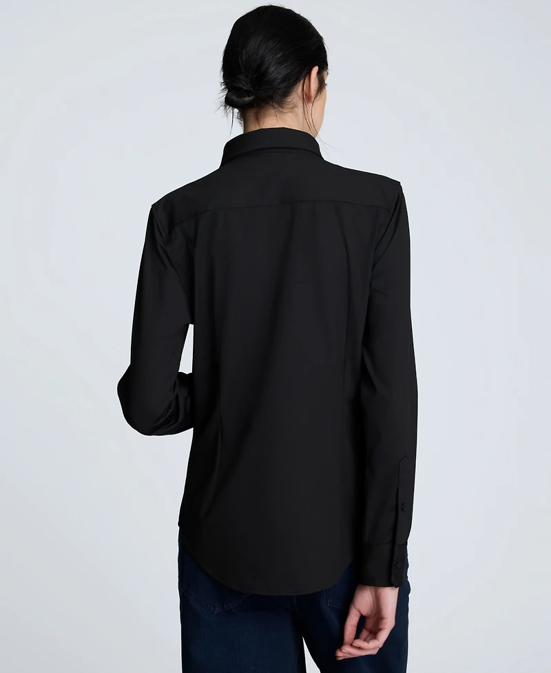 Kenneth Cole Women's Silky Jersey Button-Front Shirt