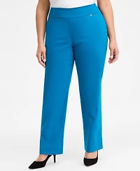 I.n.c. International Concepts Plus Mid-Rise Pull-On Straight-Leg Pants