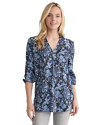 Jones New York Women's Paisley-Print 3/4-Sleeve Tunic Top
