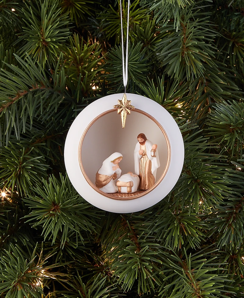 Holiday Lane Blessed Ceramic Holy Family Ornament, Macy's Exclusive