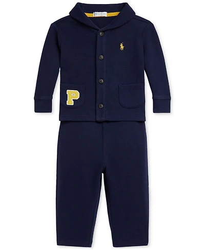 Polo Ralph Lauren Baby Boys Estate-Rib Cardigan & Pant Set