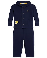 Polo Ralph Lauren Baby Boys Estate-Rib Cardigan & Pant Set