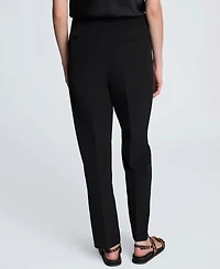 Kenneth Cole Women's Luxe Twill Straight-Leg Pants