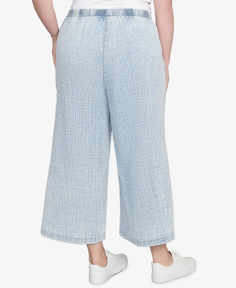 Ruby Rd. Plus Size Snow Washed Wide Leg Pants