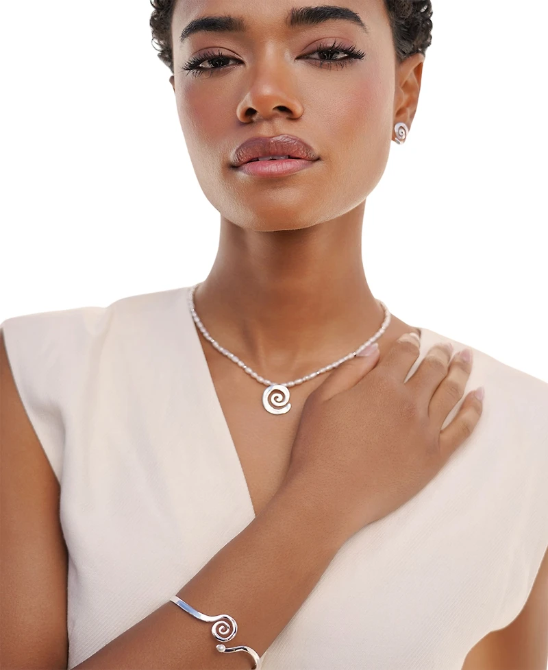 Ettika Aura Swirl Mother of Pearl Choker Necklace