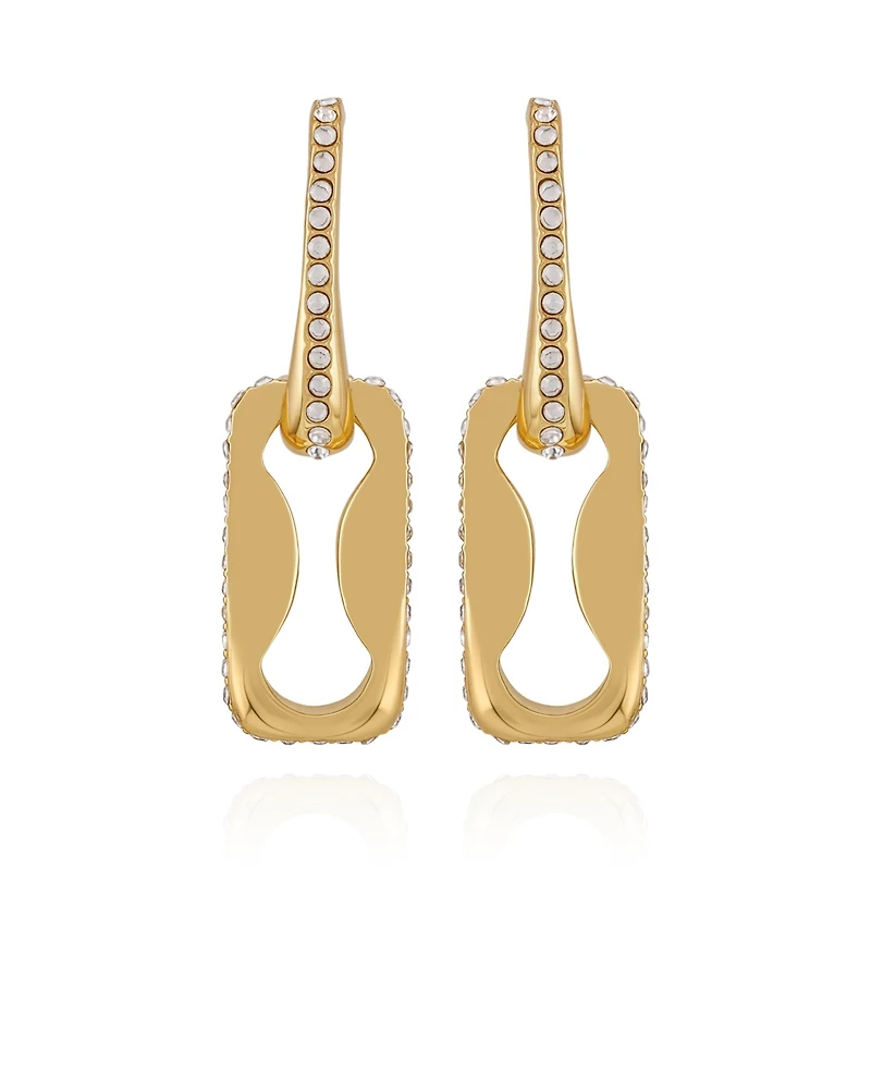 Vince Camuto Gold-Tone Pave Interlocking Link Earrings