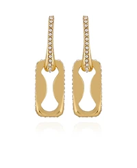 Vince Camuto Gold-Tone Pave Interlocking Link Earrings