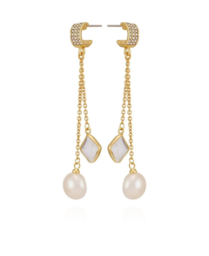 Vince Camuto Gold-Tone Cultivated Pearl Dangle Earrings
