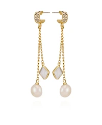 Vince Camuto Gold-Tone Cultivated Pearl Dangle Earrings