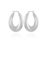 Vince Camuto Silver Tone Bold Oval Hoop Earrings