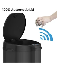 8 Gallon / 30 Liter White Stainless Steel Sensor Kitchen Trash Can with Odor Filter