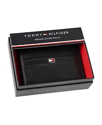 Tommy Hilfiger Men's Rfid Stripe Embossed Bifold Traveler Wallet