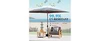 9 foot outdoor patio umbrella with button tilt and crank, Outdoor patio/market table umbrella Uv protected and waterproof