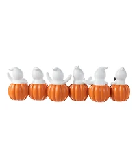 Glitzhome 4.5" Halloween Polyresin Spooky Ghost Pumpkin Table Decor