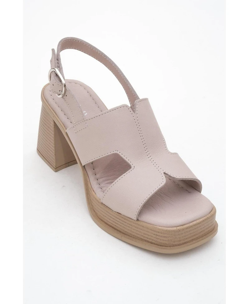 Forever & Always Shoes Zennia Leather Platform Sandal (Women)