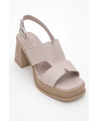 Forever & Always Shoes Zennia Leather Platform Sandal (Women)