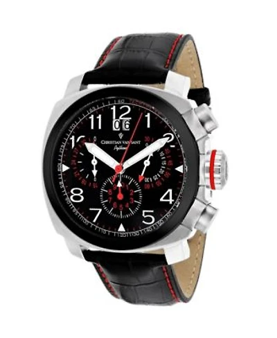 Christian Van Sant Mens Grand Python Black Dial Watch Cv3au1