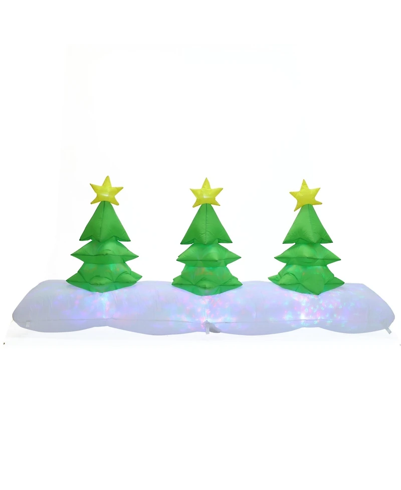 LuxenHome 8.2Ft Long Christmas Tree Inflatable with Festive Disco and Flashing Lights
