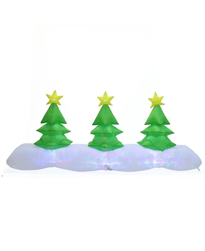 LuxenHome 8.2Ft Long Christmas Tree Inflatable with Festive Disco and Flashing Lights