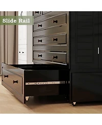 livelylodge Black queen Murphy bed with 2 drawers, 2 shelves, 2 Usb ports, and 2 charging ports. Ideal for guest rooms and home offices