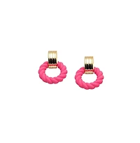 Sohi Women's Pink Rope Drop Earrings