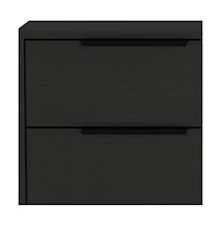 Slickblue Two Drawer Nightstand Faux Wood Finish for Bedside or Living Room