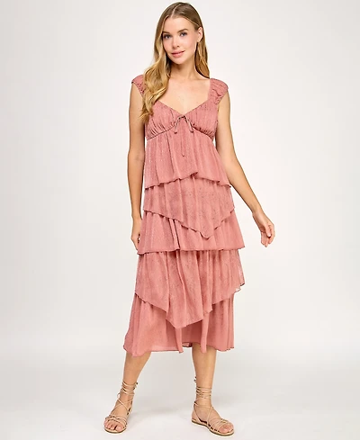 Seni & Cade Juniors' Sweetheart Lace Midi Dress