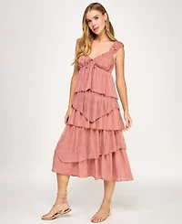 Seni & Cade Juniors' Sweetheart Lace Midi Dress
