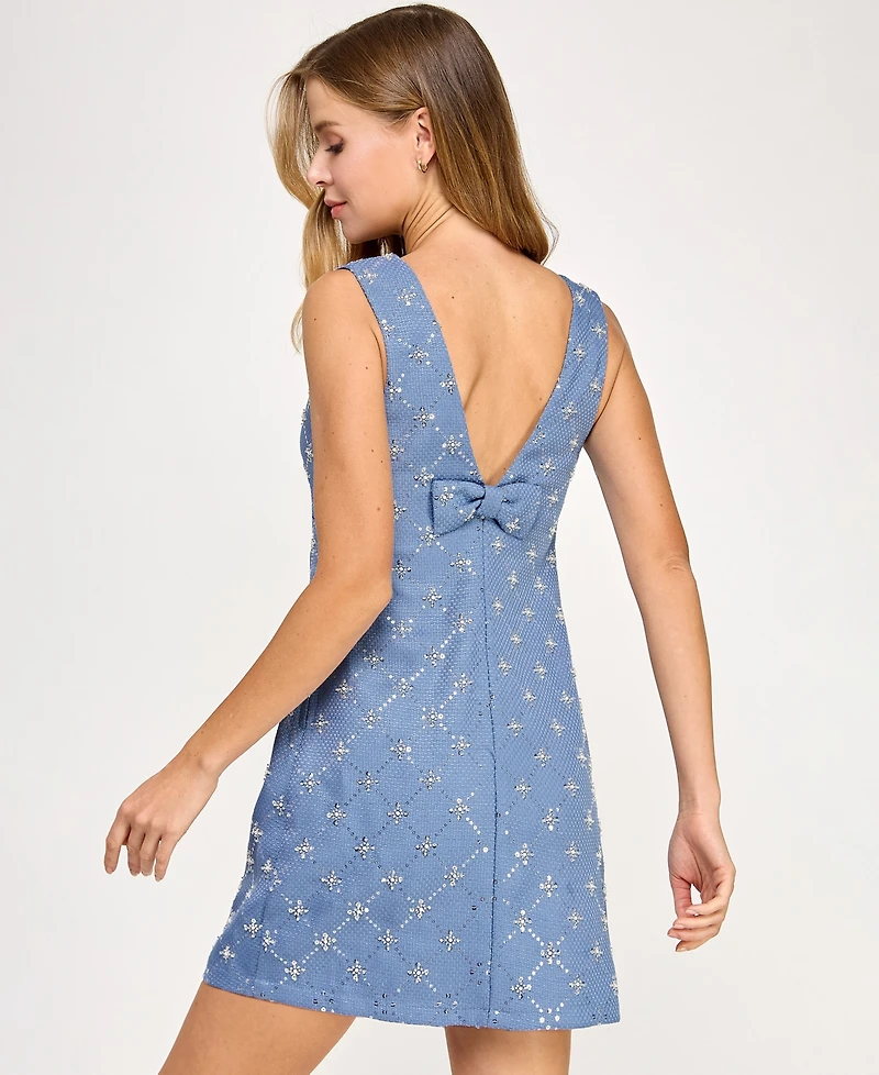 Seni & Cade Juniors' Embellished Boucle Shift Dress