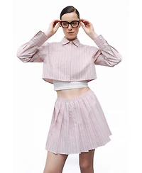 Nocturne Women's Striped Crop Shirt