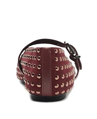 Schutz Women's Eiza Shine Studded Suede Buckle Flats