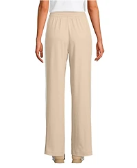 Lands' End Women's Sport Knit High Rise Relaxed Straight Leg Side Stripe Pants