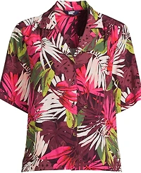 Lands' End Women's Rayon Short Sleeve Camp Shirt