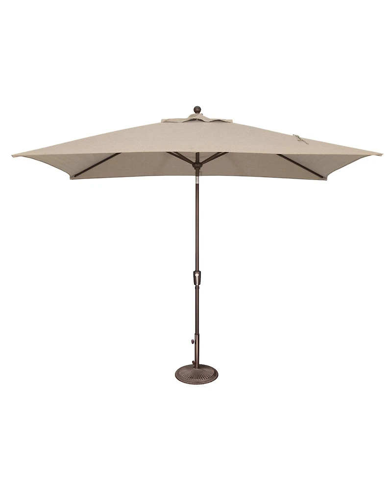 Mondawe 6.6FTx10FT Solefin Rectangle Patio Umbrella with Push-Button Tilt,Bronze Frame