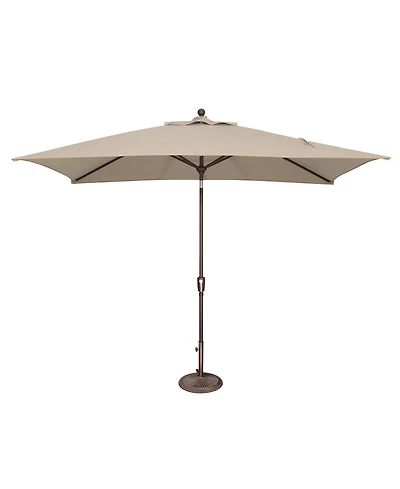 Mondawe 6.6FTx10FT Solefin Rectangle Patio Umbrella with Push-Button Tilt,Bronze Frame