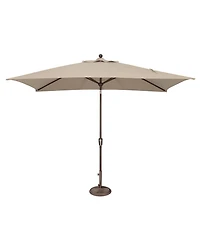 Mondawe 6.6FTx10FT Solefin Rectangle Patio Umbrella with Push-Button Tilt,Bronze Frame