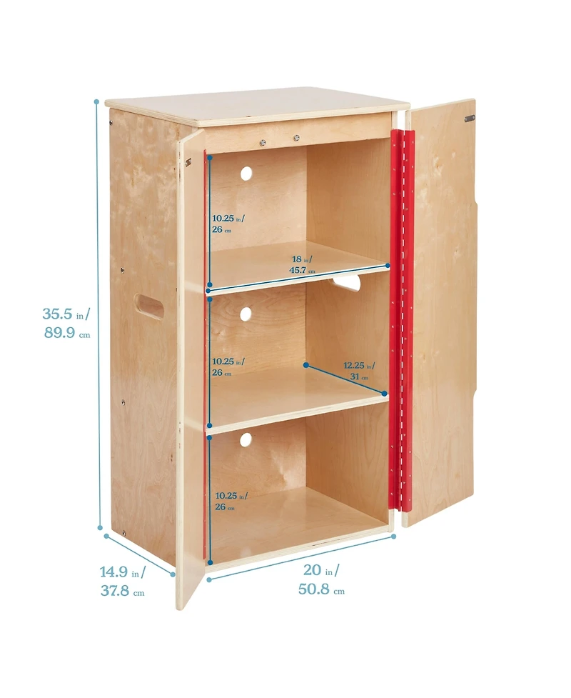 ECR4Kids Kids Play Kitchen Refrigerator, Natural